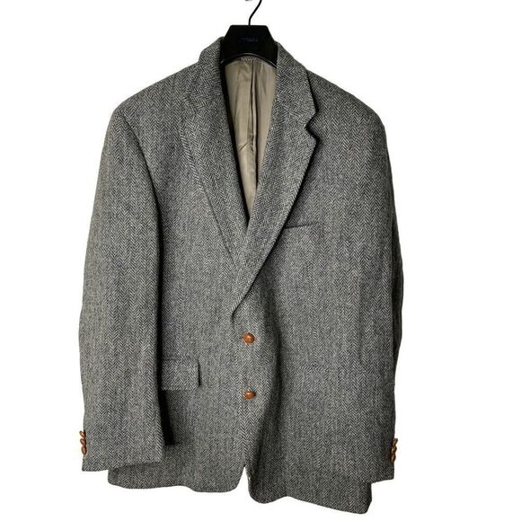 Harris Tweed Handwoven 100% pure scottish wool blazer men's size 44 large - Picture 1 of 6